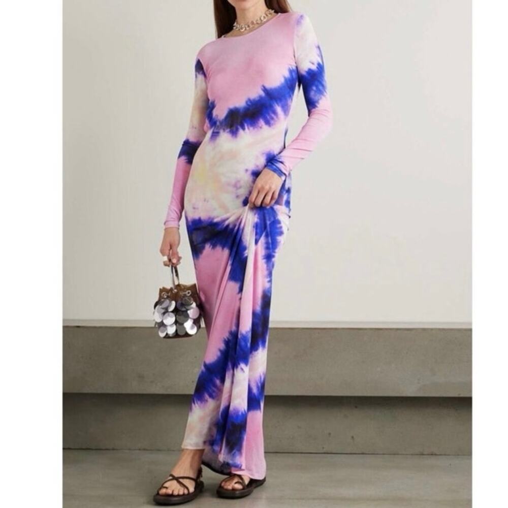 RABANNE Tie-Dye Print Crewneck Dress - Multi-Color size 44 (US 12)